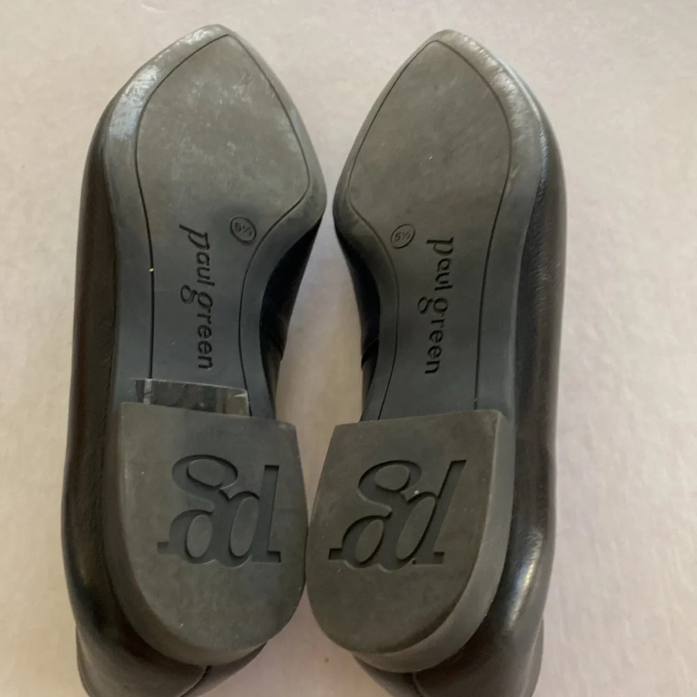 Paul Green Women’s Teddy Flats in Black Leather Size 5.5 UK or 8 US